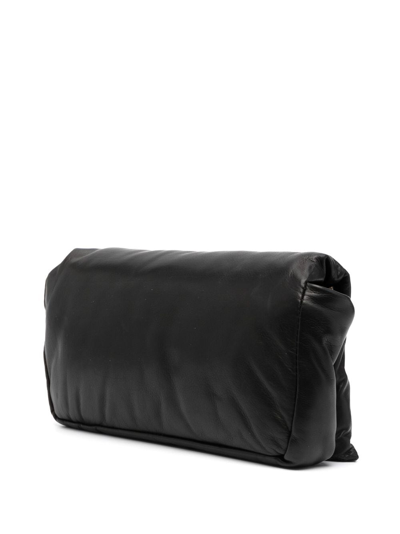 Shop Rick Owens Logo-plaque Leather Shoulder Bag In Black