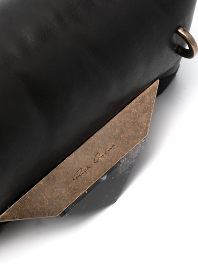 Rick Owens Logo-plaque Leather Shoulder Bag In Black