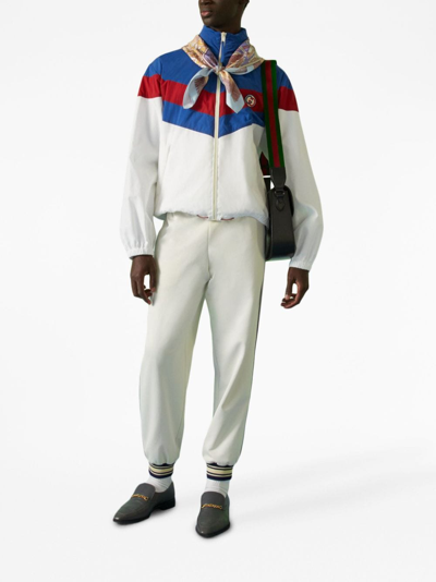 Shop Gucci Incrocio-patch Track Jacket In White