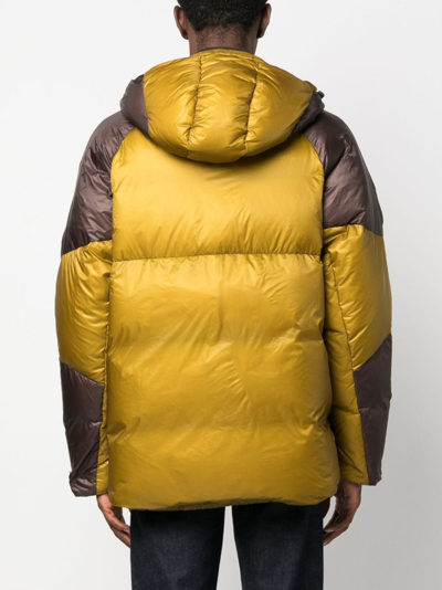 Colmar Two-tone Hooded Down Jacket In Yellow