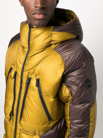 Colmar Two-tone Hooded Down Jacket In Yellow