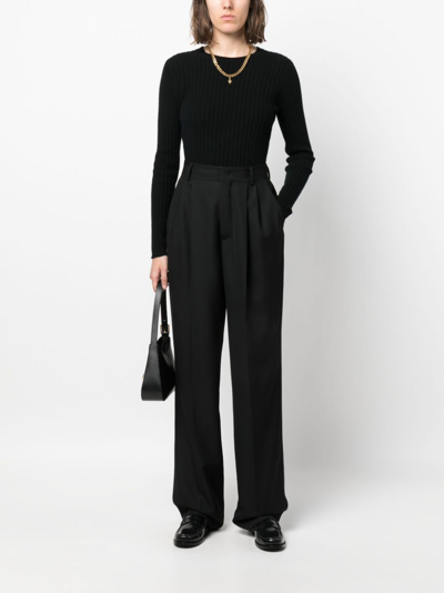 Shop Allude Ribbed-knit Cashmere Jumper In Black