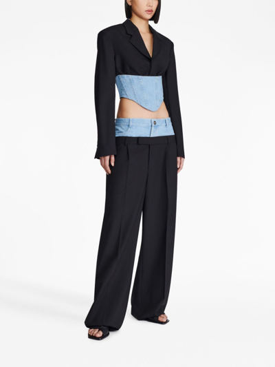 Dion Lee Blazer Aus Wolle Und Denim In Black