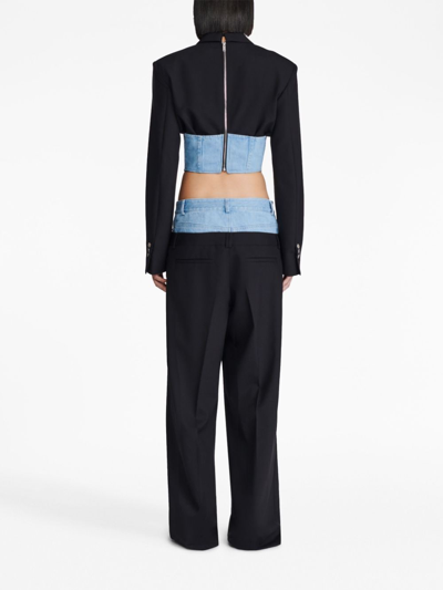 Dion Lee Blazer Aus Wolle Und Denim In Black