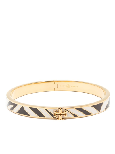 Shop Tory Burch Kira Zebra-motif Bracelet In Gold