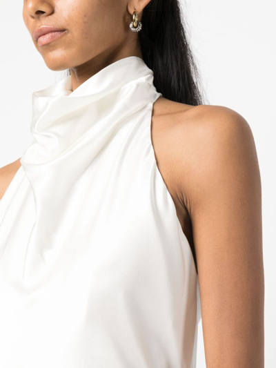 Shop Armarium Stretch-silk Halterneck Top In White