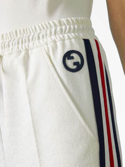 Shop Gucci Web-striped Track Pants In White
