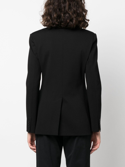 Shop Aspesi Long-sleeved Double-breasted Blazer In Black