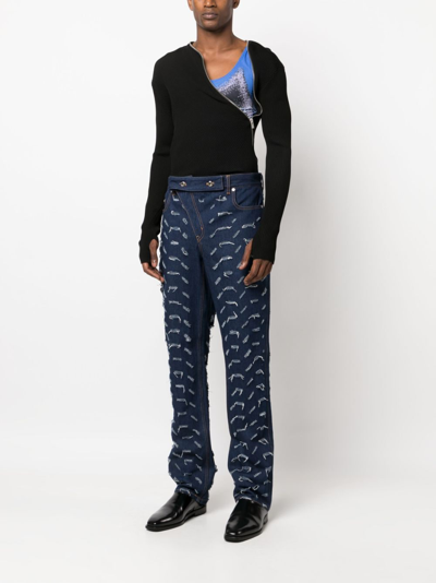 Shop Juntae Kim High-waist Bootcut Jeans In Blue