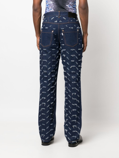 Shop Juntae Kim High-waist Bootcut Jeans In Blue