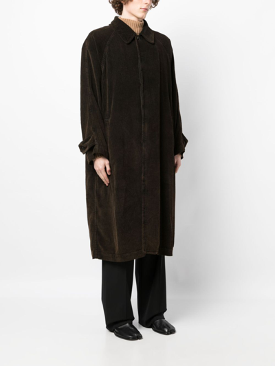 Shop Uma Wang Single-breasted Cotton Coat In Brown