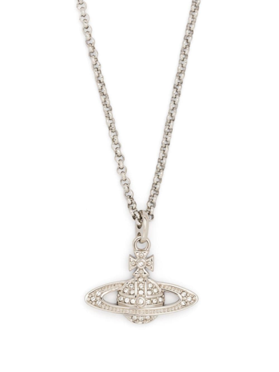 Shop Vivienne Westwood Mini Bas Relief Pendant Necklace In Silver