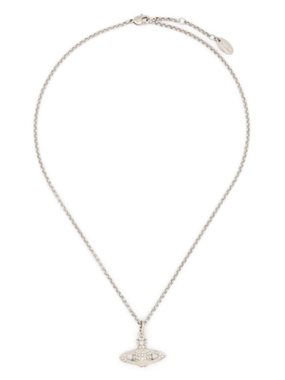 Shop Vivienne Westwood Mini Bas Relief Pendant Necklace In Silver