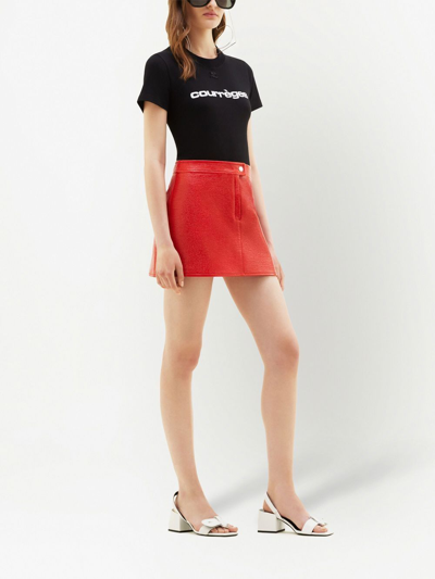 Courrèges Iconique Vinyl A-line Skirt In Red