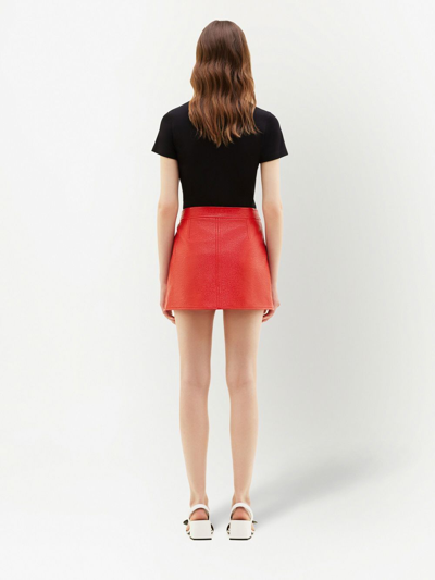 Shop Courrèges Iconique Vinyl A-line Skirt In Red