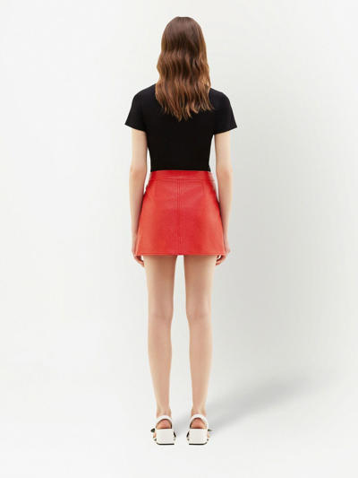Courrèges Iconique Vinyl A-line Skirt In Red