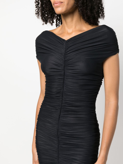 Shop The Andamane Nicola Off-shoulder Draped Minidress In Black
