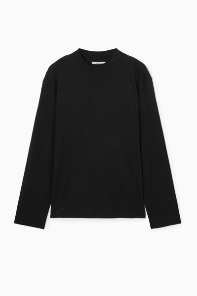 COS RELAXED LONG-SLEEVED MOCK-NECK T-SHIRT 