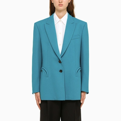 Shop Blazé Milano | Caspia Single-breasted Jacket In Wool In Light Blue