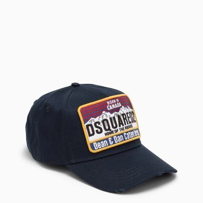 Shop Dsquared2 | Navy Baseball Cap With Logo In Blue