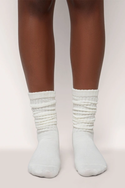 Danielle Guizio Ny Slouchy Socks In Cream