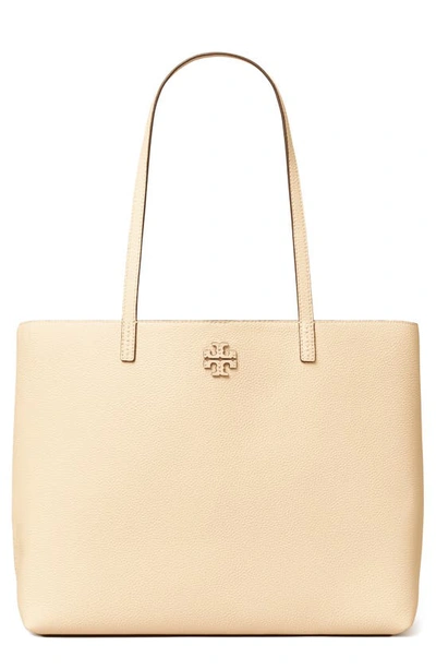 Shop Tory Burch Mcgraw Leather Tote In Brie