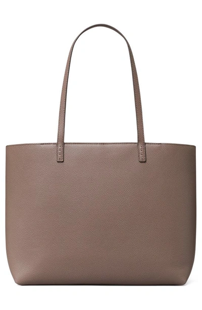 Tory Burch Mcgraw Leather Tote In Silver Maple