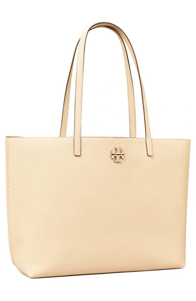 Shop Tory Burch Mcgraw Leather Tote In Brie