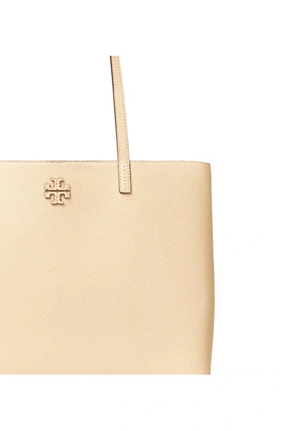 Shop Tory Burch Mcgraw Leather Tote In Brie