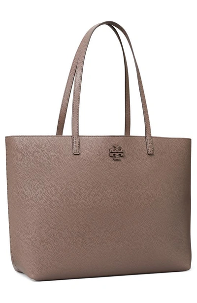 Leather tote Tory Burch Grey in Leather - 25102256