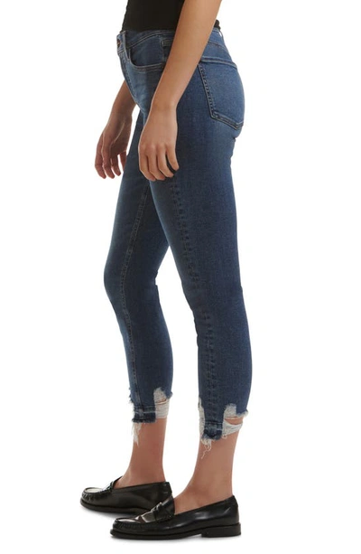 Jen7 By 7 For All Mankind Frayed Release Hem Mid Rise Ankle Skinny Jeans In Brynn