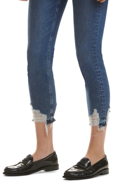 Jen7 By 7 For All Mankind Frayed Release Hem Mid Rise Ankle Skinny Jeans In Brynn