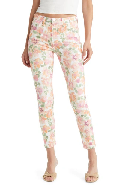 Shop Jen7 By 7 For All Mankind Floral Print Mid Rise Ankle Skinny Jeans In Waterclr Floral