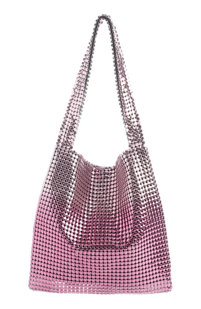 Shop Paco Rabanne Pixel Ombré Mesh Tote In Light Pink / Pink