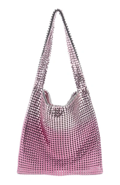 Shop Paco Rabanne Pixel Ombré Mesh Tote In Light Pink / Pink