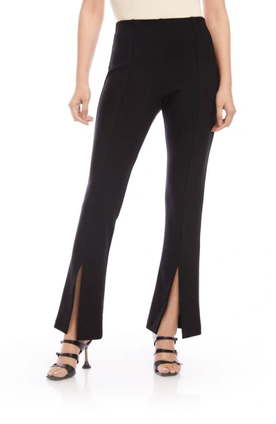 Fifteen Twenty Harlow Slit Hem Bootcut Pants In Black