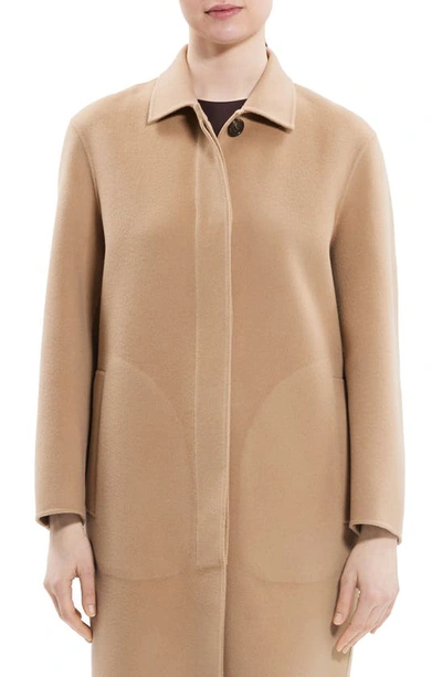 Shop Theory Wool & Cashmere Car Coat In Palomino