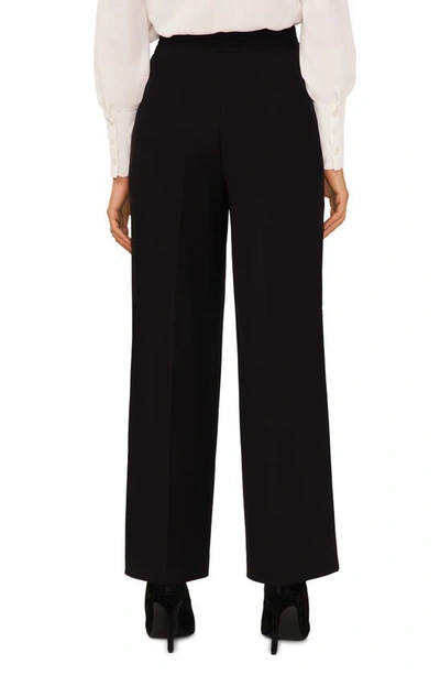Halogen Elastic Back Wide Leg Trousers In Rich Black
