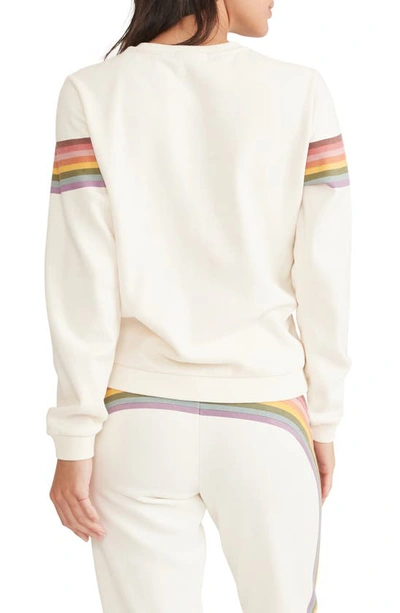 Shop Marine Layer Anytime Rainbow Stripe Sweatshirt In White