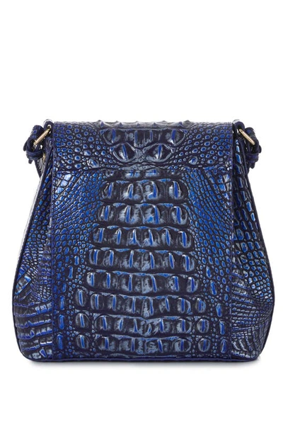 Shop Brahmin Margo Croc Embossed Leather Crossbody Bag In Kyanite