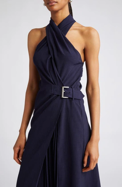 Shop A.l.c Fiona Belted Halter Dress In Evening Blue