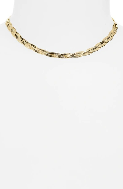 Jennifer Zeuner Francesca 3-strand Serpentine Collar Necklace In Yellow Gold