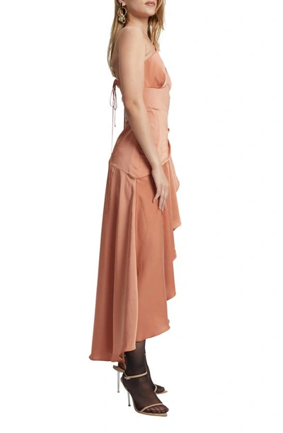Shop Bardot Faye One-shoulder Cutout Cocktail Dress In Burnt Rose