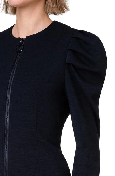 Shop Akris Punto Puff Sleeve Scuba Jersey Jacket In Black