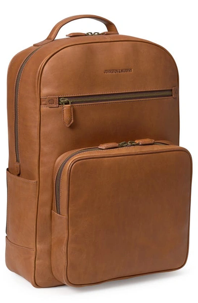 Shop Johnston & Murphy Rhodes Leather Backpack In Tan