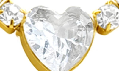 Shop Adornia Water Resistant Cz Heart Tennis Necklace In Gold