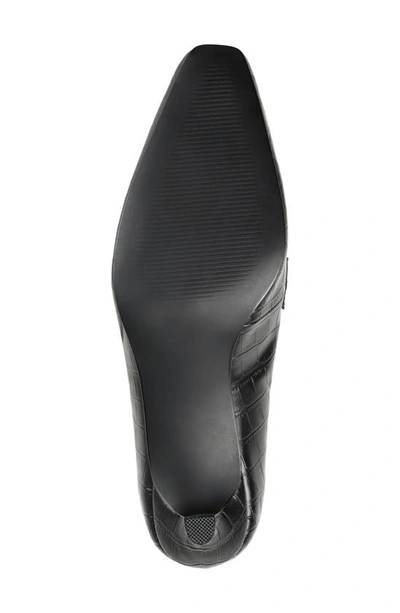 Journee Collection Celina Croc Embossed Loafer Pump In Black