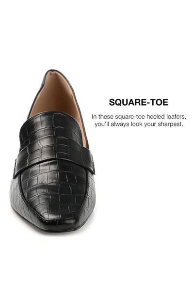 Journee Collection Celina Croc Embossed Loafer Pump In Black
