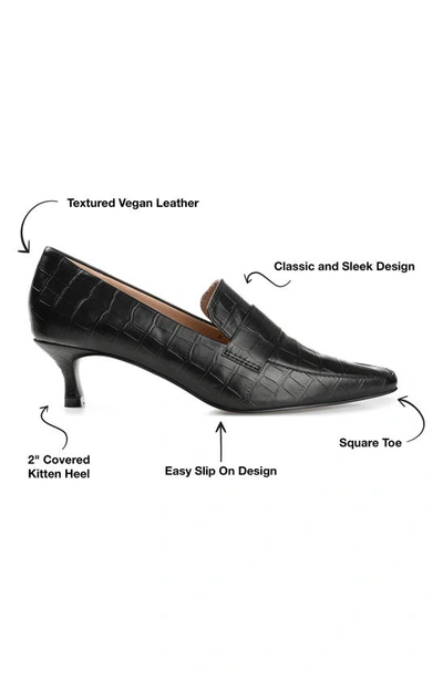 Journee Collection Celina Croc Embossed Loafer Pump In Black