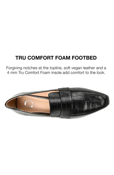 Journee Collection Celina Croc Embossed Loafer Pump In Black